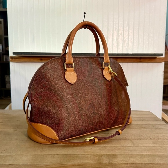 Etro Brown and Tan Paisley Bag - Picture 3 of 15